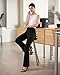 DLOODA Womens Dress Pants Stretchy Work Pants Business Casual Office Trousers Pull On Flare Slacks with 4 Pockets Black
