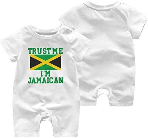 KBIZO-zxl Baby Short Sleeve Bodysuit, Trust Me I’m Jamaican Baby Boys Girls Onesie Clothes