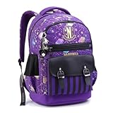 Mochila Vandinha Wandinha Holográfica Menina Juvenil Costa (Lilás)