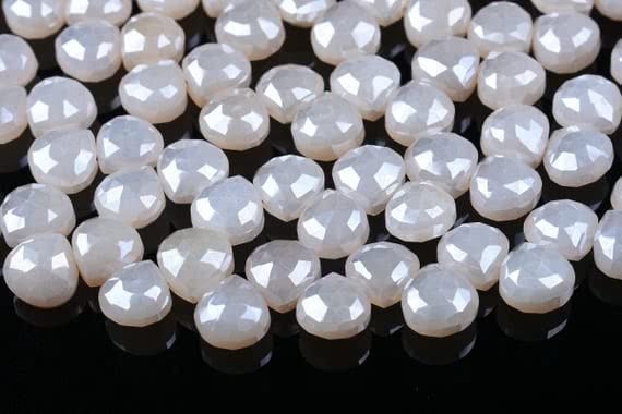 Perle calcédoine naturelle cœur facetté 8mm LKBEADS pour création bijoux DIY