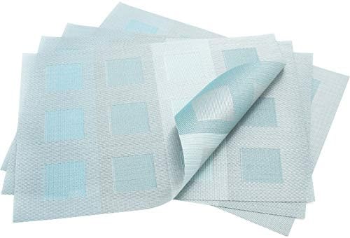 Chilewich Engineered Squares Tablemat 14" X 19" Azure (One Piece)