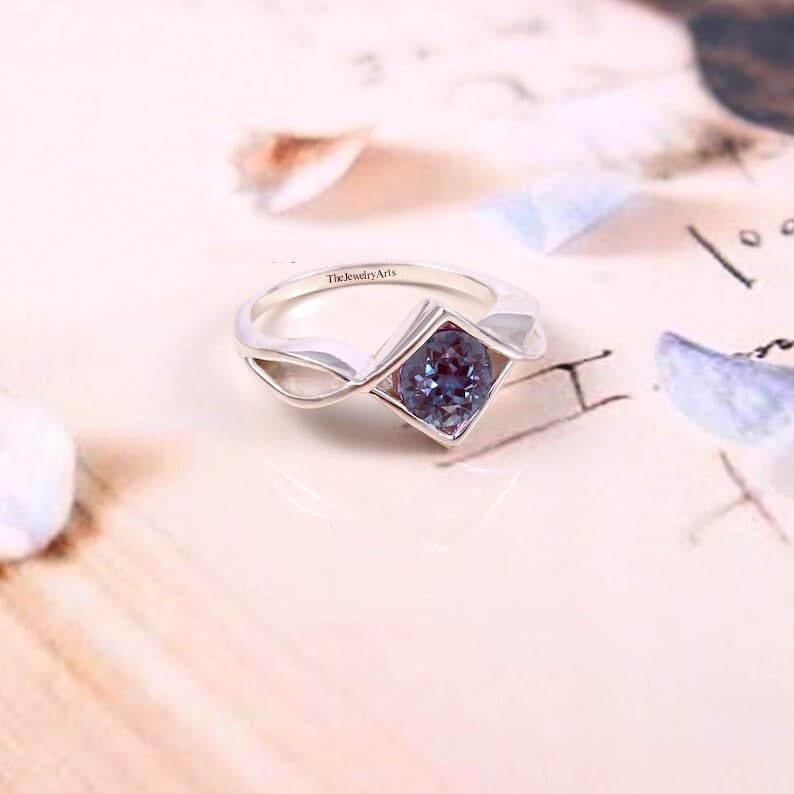 Vintage Alexandrite Engagement Ring | Silver Jewelry for Women | Gemstone ring For Women | Gift For Her
