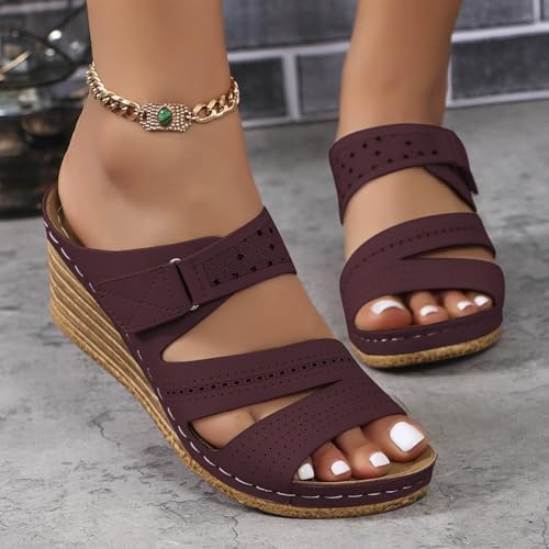Sandals for Women 2025 Dressy, Platform Sandals Women Fashion Wedges Mid Heels Open Toe Espadrilles Slip on Shoes Dressy Summer2