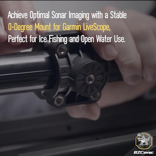 Image of 0 Degree LiveScope Pole Mount for Garmin Panoptix LVS32 Transducer - Compatible with Ice Fishing Bundle and LiveScope Systems, Trolling Motor Shaft Mount, 010-12676-15 LVS32 Transducer Mount