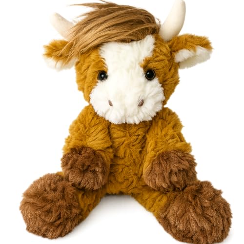 rafrtcl Plush Highland Cow Stuffed Animal 13.5 inch Plushie Doll Christmas Birthday Gift for Kids Boys and Girls