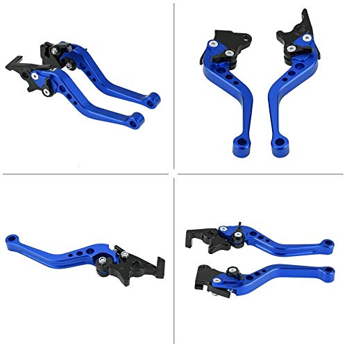 Elerose Coppia di leve freno a tamburo per frizione universale per moto CNC in alluminio da 22 mm 7/8 "in alluminio CNC(blu)
