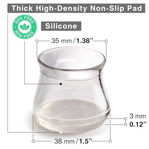 X-Protector Non-Slip Chair Leg Protectors - 24 PCS Anti-Skid Furniture Pads