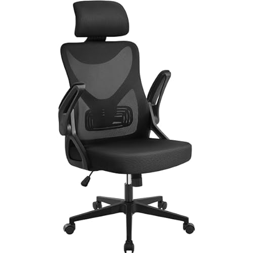 Yaheetech Chaise de Bureau en Maille Noir