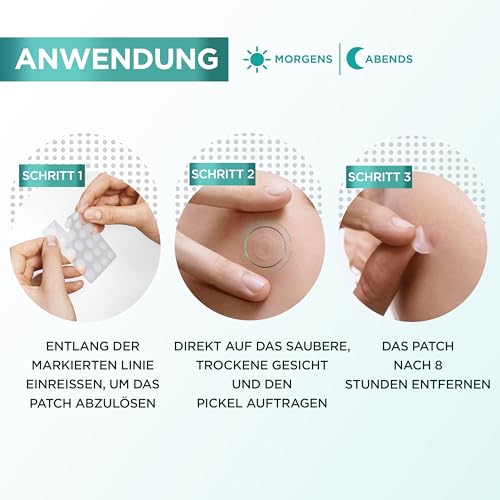 Garnier Hautklar Pimple Patches Invisible, unsichtbare Hydrokolloid Anti Pickel Patches mildern Sichtbarkeit in 8H, XXL Pack mit 44 Stück, gezielt gegen Pickel & Akne