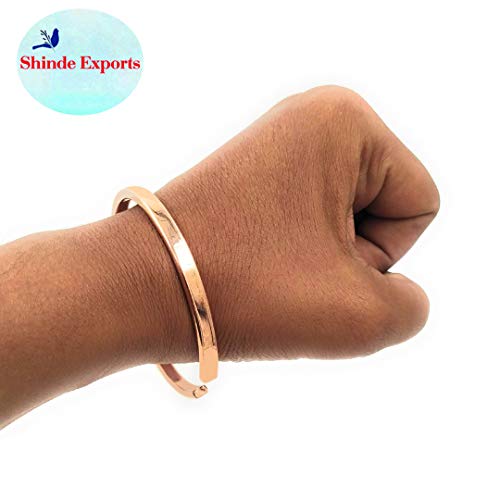 Shinde Exports Adjustable Pure Copper Bracelet/Kada Antique Plain Glossy Bangle For Men And Women. Arthritis And Joint Pain Natural Handmade Cuff/Kada Bangle From India. #TOP1