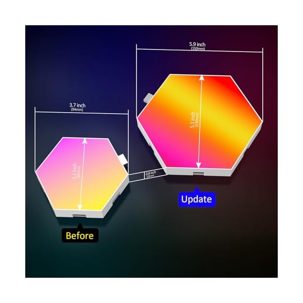 Kangtaixin Hexagon LED Wall Lights, 8-Pack RGB Gaming Panels – Hexagonal Smart Lighting with Music Sync – Perfect for Room Decor, Bar, Bedroom, and Gaming Setup [Energy Class F] - Image 3