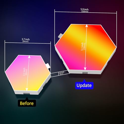 Image of Big Hexagon LED Light - 8 Pack Smart RGB Hexagon LED Panels Wall Lights with APP & Remote Control Cool Music Sync Gaming Lights for Living Room, Bedroom, Gaming Room, Kids, Adults