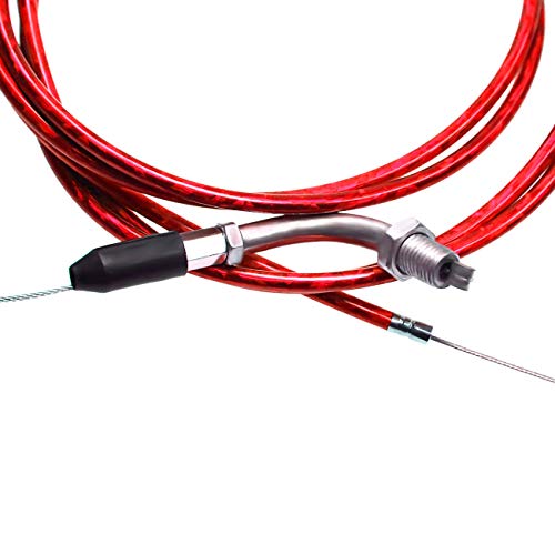 Image of 59 inch Clutch Cable Line and 51 inch Gas Throttle Cable for 2 Stroke 49cc 50cc 60cc 80cc 100cc Motorized Bicycle Push Bike Parts Red