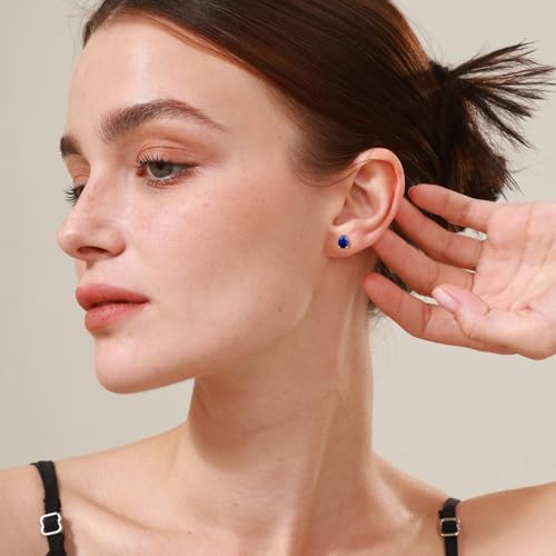 FANCIME 14k Solid Yellow Gold Pear Stud Earrings Prong Cluster Stud Earrings Natural/Created Gemstone Jewelry Gifts for Her Mom Women Wife,Gemstone Size 5 * 7mm3