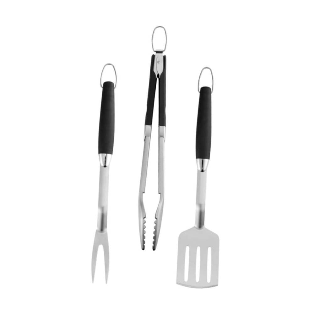 Erweicet 1 Set Barbecue Tools, BBQ Accessories with Metal Spatula Fork Tongs for Grilling and Camping Outdoor