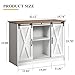 4 EVER WINNER Coffee Bar Cabinet with Sliding Barn Doors, 42” Farmhouse Coffee Bar with Adjustable Shelves for Kitchen, Buffet Cabinet with Storage for Dining Room, White