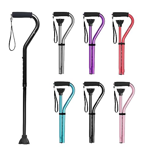 BeneCane Gehstock für Männer und Frauen, verstellbarer Gehstock mit versetztem, weich gepolstertem Griff, tragbar, leicht, stabil, Mobilitätshilfe für ältere Menschen, Senioren, zusammenklappbarer