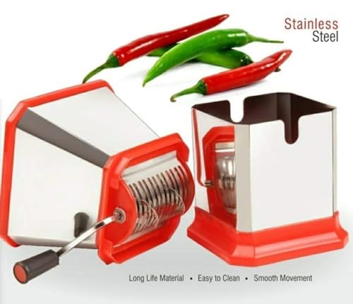 Image of Black Olive Small Chilly Cutter for Kitchen - Multifunction Stainless Steel Vegetable Chopper with Sharp Blade & Handle for Cooking, Chilly & Dry Fruit Cutter Machine for Onion, Ginger & Garlic Paste