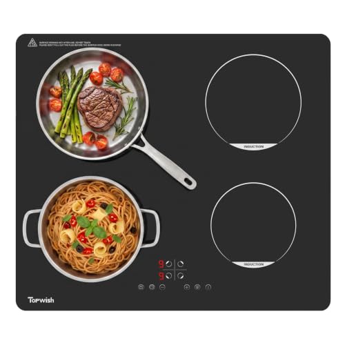 Topwish Induktionskochfeld, Induktionskochfeld 4 platten | Herdplatte 4 kochfelder, Kochfeld induktion mit Kindersicherung, Boost, Touchsteuerung, Restwärmeanzeige, 7200W