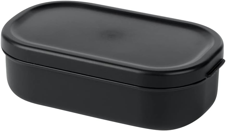 Restaurantware Bento Tek 40.5 Ounces Stackable Lunch Box 1 Reusable Adult Lunch Container - With Utensils Included Sauce Cup Black Plastic Layered Lunch Box Microwavable Dishwashable - Image 18