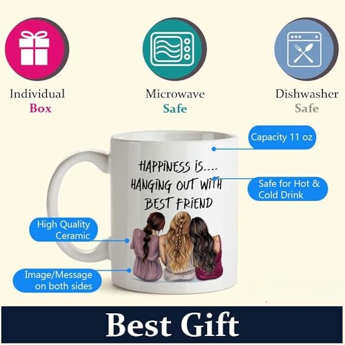 Image of Funny Bestie with Friendship Quotes Printed 325 ml Ceramic Coffee Mug /Tea Cup Gift for Girls, Best Friends, Sister Mom, Wife, Girlfriend 325 ml (Best Friend-12)