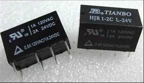 Relais HJR-1-2C-L-24V à double contact inverseur 24V DC miniature DIP8, lot économique