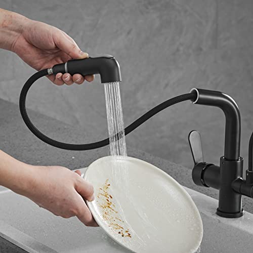 Robinet évier purificateur d'eau fini les bouteilles : mitigeur cuisine 3 voies noir douchette - 3