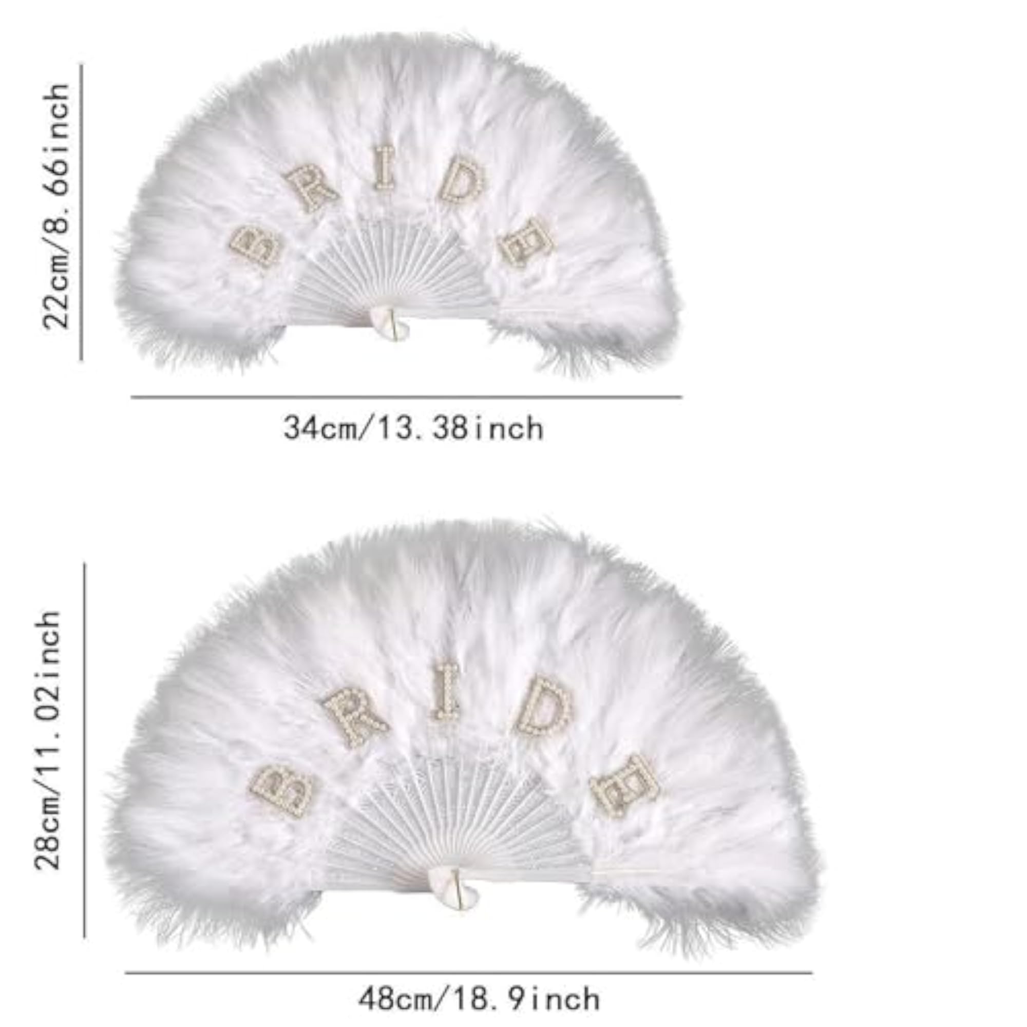 Feather Folding Fan Vintage Elegant for Line Dancing Tea Party