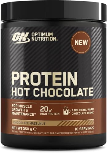 Optimum Nutrition Chocolate Caliente Proteico en Polvo, Sabor Chocolate y Avellana, 350g, 10 Servicios