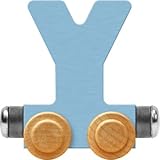 Maple Landmark NameTrain Pastel Letter Car Y - Made in USA (Blue)