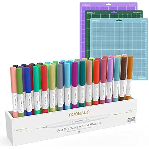 DOOHALO Cutting Mat and Pens for Cricut Maker 3/Maker/Explore 3/Air 2 Markers Pens Writing Drawing Coloring Art Craft Tool Accessories Cover