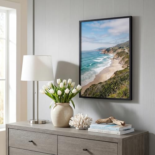 Image of Americanflat 16x22 Picture Frame with Polished Plexiglass - Streamline Collection - Thin Border Picture Frame for Wall Display - Hanging Hardware Included - Black