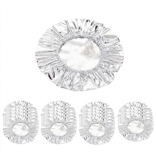 20Pcs Reusable Elastic Aluminum Foil Food Covers, Kitchen Fresh-Keeping Insulation Film, for Bowls, Plates, Fruits & Leftovers, Takeout, Home, Picnics Food (20pcs)