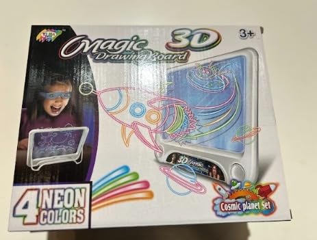 MayMax Pizarra Magica 3D para Ninios - Tablero de Dibujo Luminoso con Efecto 3D y Plantillas, Juguete Educativo Creativo, Reutilizable y Sin Ensuciar