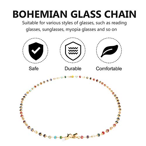 Corrente para óculos Correia para óculos de sol Suporte para óculos Corrente com contas de cristal (