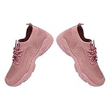 SPYMINNPOO Running Shoes, Stylish Breathable Fashion Sneakers for Women and Girls Net Fabric Design, Anti-Slip Sole, Comforta Pink