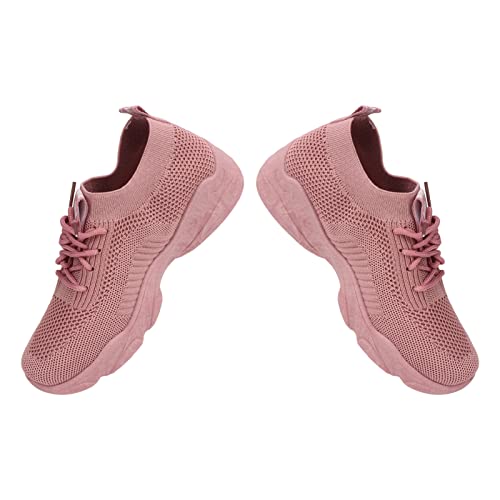 SPYMINNPOO Running Shoes, Stylish Breathable Fashion Sneakers for Women and Girls Net Fabric Design, Anti-Slip Sole, Comforta Pink