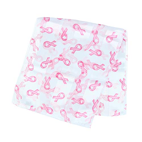 CTM Women's Breast Cancer Ribbon Print Lightweight Scarf2