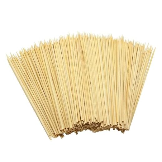 Hysagtek 400Pcs Natural Wooden Bamboo Skewers Sticks for BBQ Fruit Cocktail Chocolate Fountain Fondue Appetizer Kabob Grilling Barbecue Crafting and Party 15cm