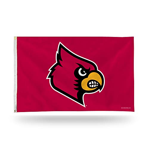 Rico Industries NCAA Louisville Cardinals 3-Foot by 5-Foot Single Sided Banner Flag with Grommets