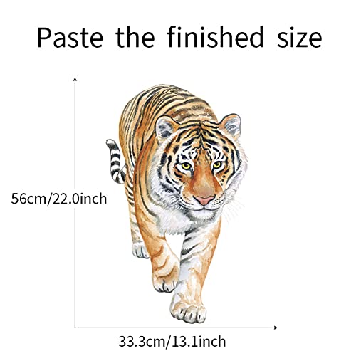 3D Tiger Wall Decor Lifelike Animal Decals Wallpaper Self-Adhesive Waterproof Cute Lovely Art Mural For Nursery Living Room Bedroom Decoration #TOP1