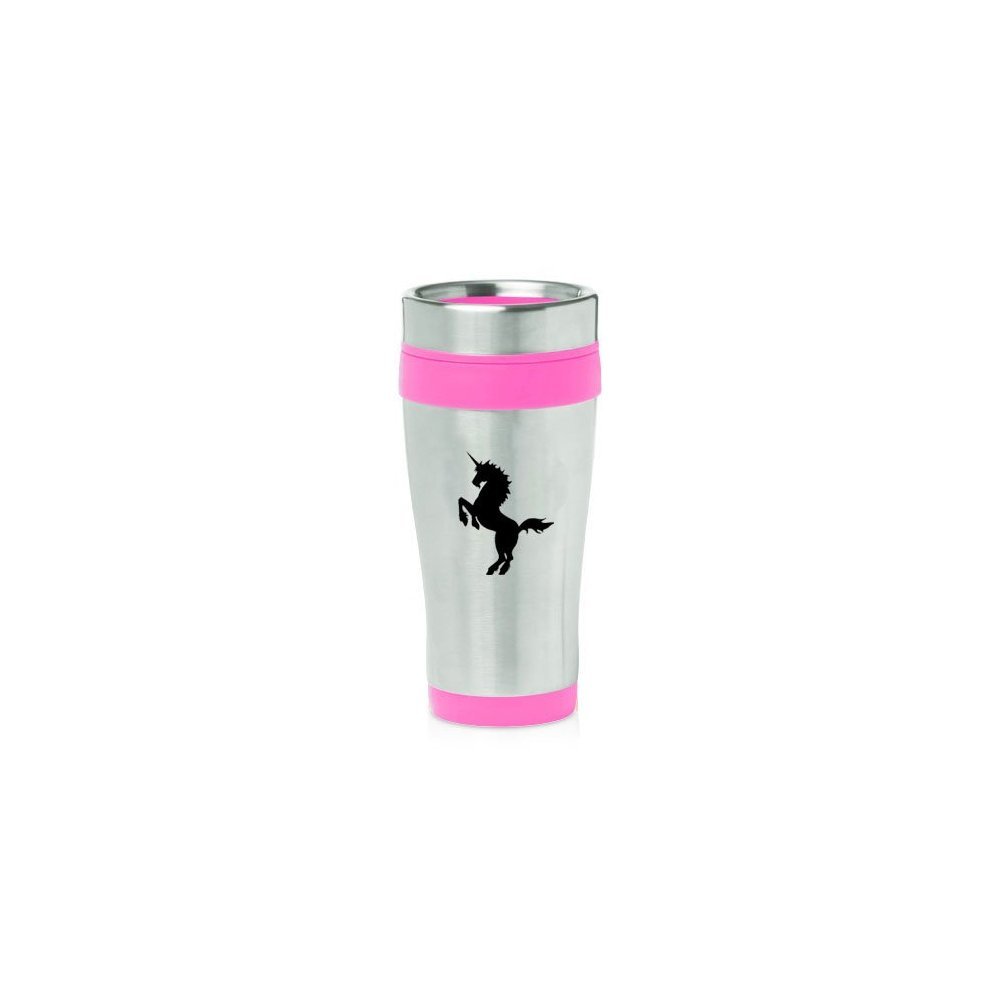 Hot Pink 16oz Insulated Stainless Steel Travel Mug Z2470 Unicorn