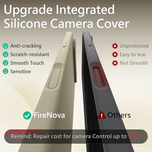 Image of FireNova Magnetic for iPhone Air Case, Compatible with MagSafe, [Integrated Silicone Camera Control Button] [Camera Protection] Microfiber Lining Phone Case for iPhone 17 Air, 6.5 inch, Khaki
