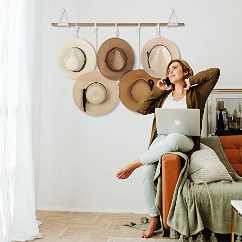 Karwo Hat Rack Hangers Bohemian Womens Hat Organizer Cowboy Hat Hanger For Wall Storage Display Rack For Wide Brim And Fedoras Baseball Caps，47.5''L X 17.3''H #TOP2