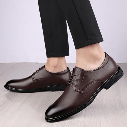 Men's Dress Shoes Faux Patent Leather Oxford Dress Shoes Classic Patent Leather Shoes for Men Office Work Low Top Dress Shoes3