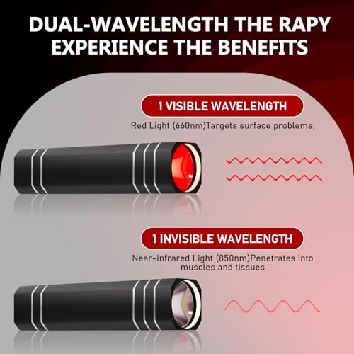 YKoliron Infrared Red Light Therapy Device, LED Red Light Wand, Near Infrared Light Therapy for Home Use (Black A) - Image 5