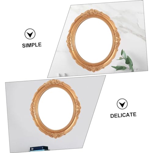 Espejo de maquillaje vintage para pared dorado miniatura 2
