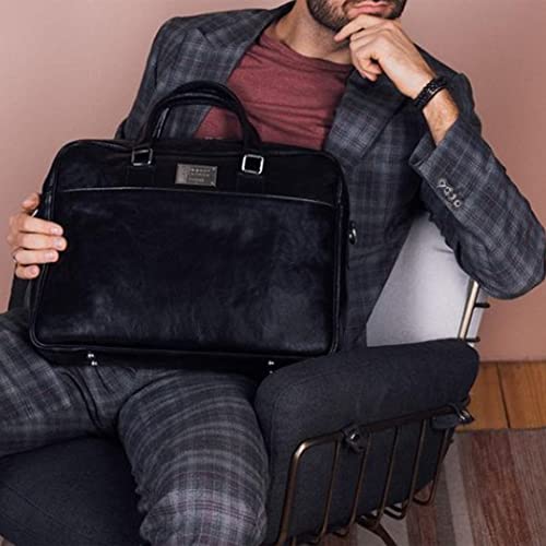 Tuscany Leather - Urbino - Leather laptop briefcase with front pocket - TL141241 (Dark Blue)2