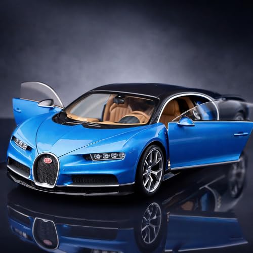 Image of Wizplex Bburago Official Licensed Bugatti Chiron 1:64 Scale Die Cast Metal Toy Car with Opening Front Doors - Collectible Miniature Model for Display and Gifting, Ages 3 and Up