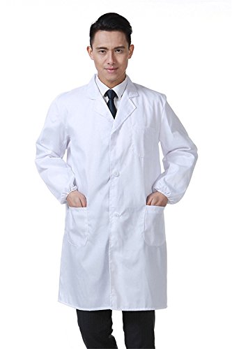 Angel ZYJ Giacche Sanitari Camici da Laboratorio Infermiere Uniforme Top Maniche Lunghe per Uomo Donna (L)
